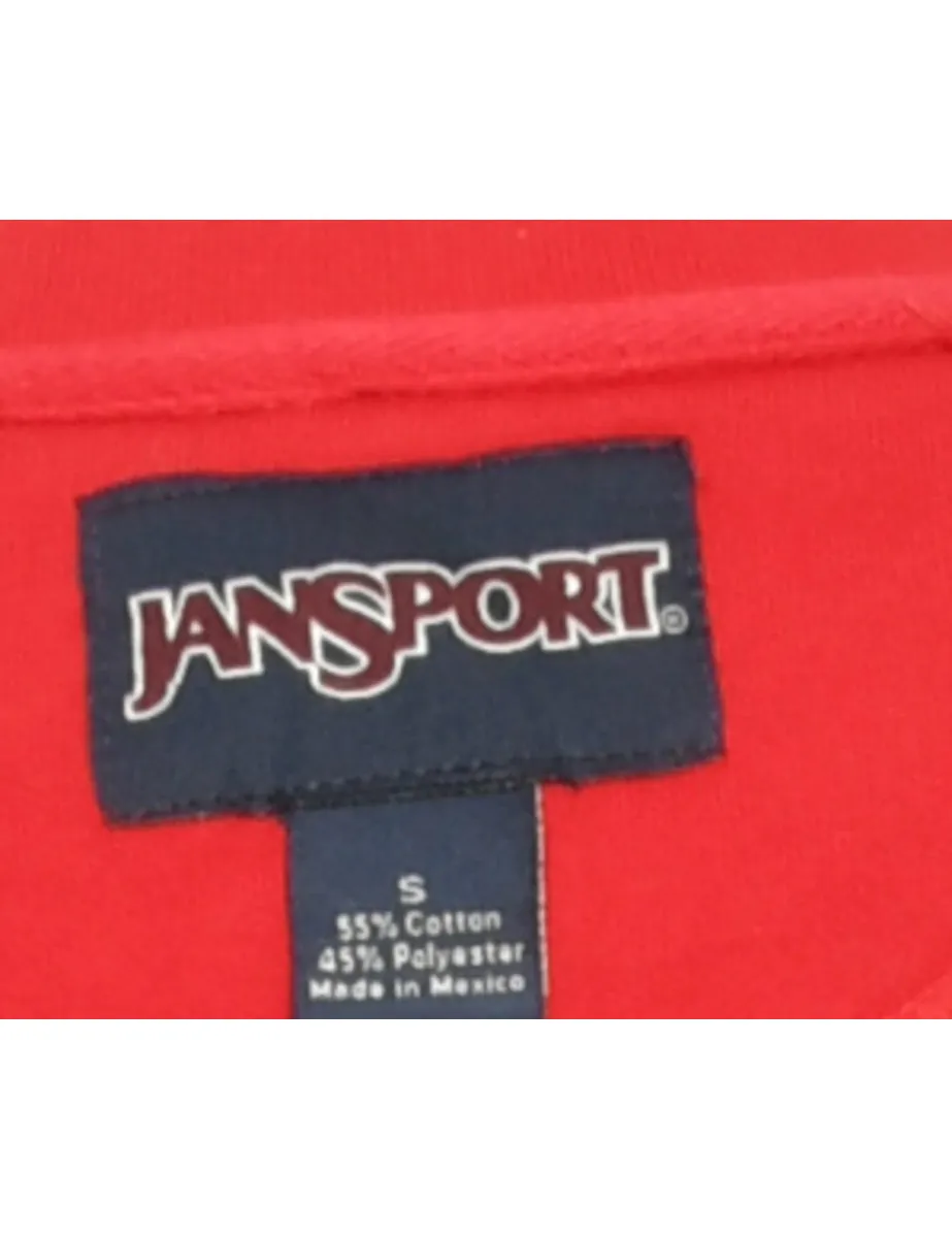 Red Jansport Printed Sweatshirt - L