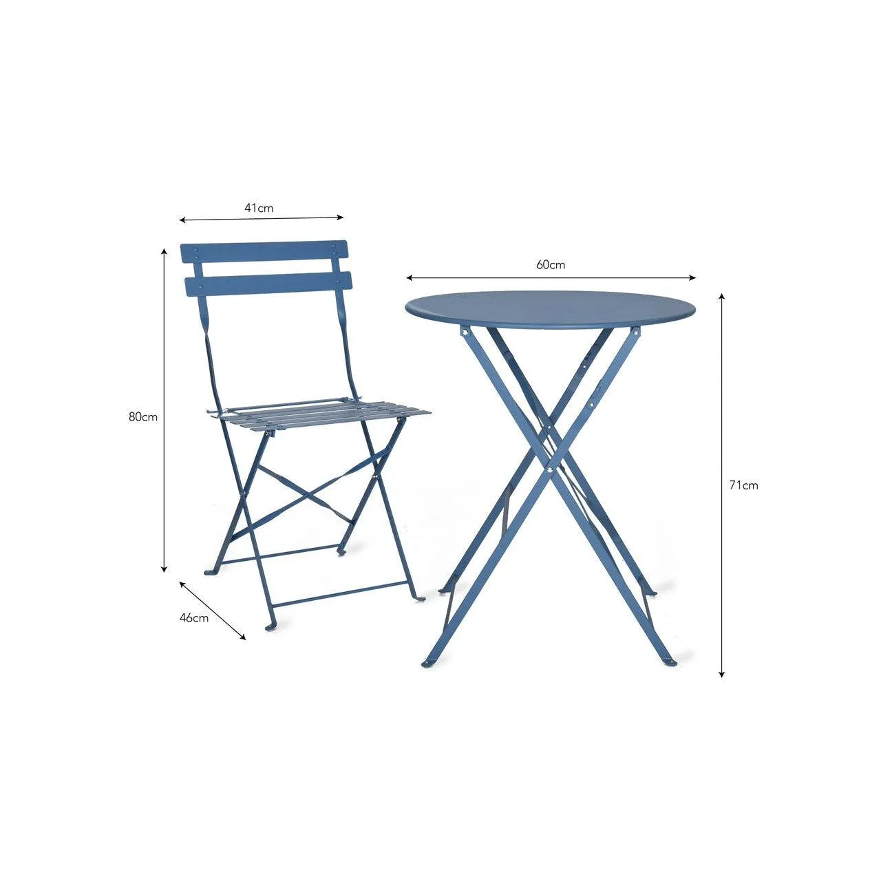 Rive Droite Bistro Set, Small in Cove Blue - Steel