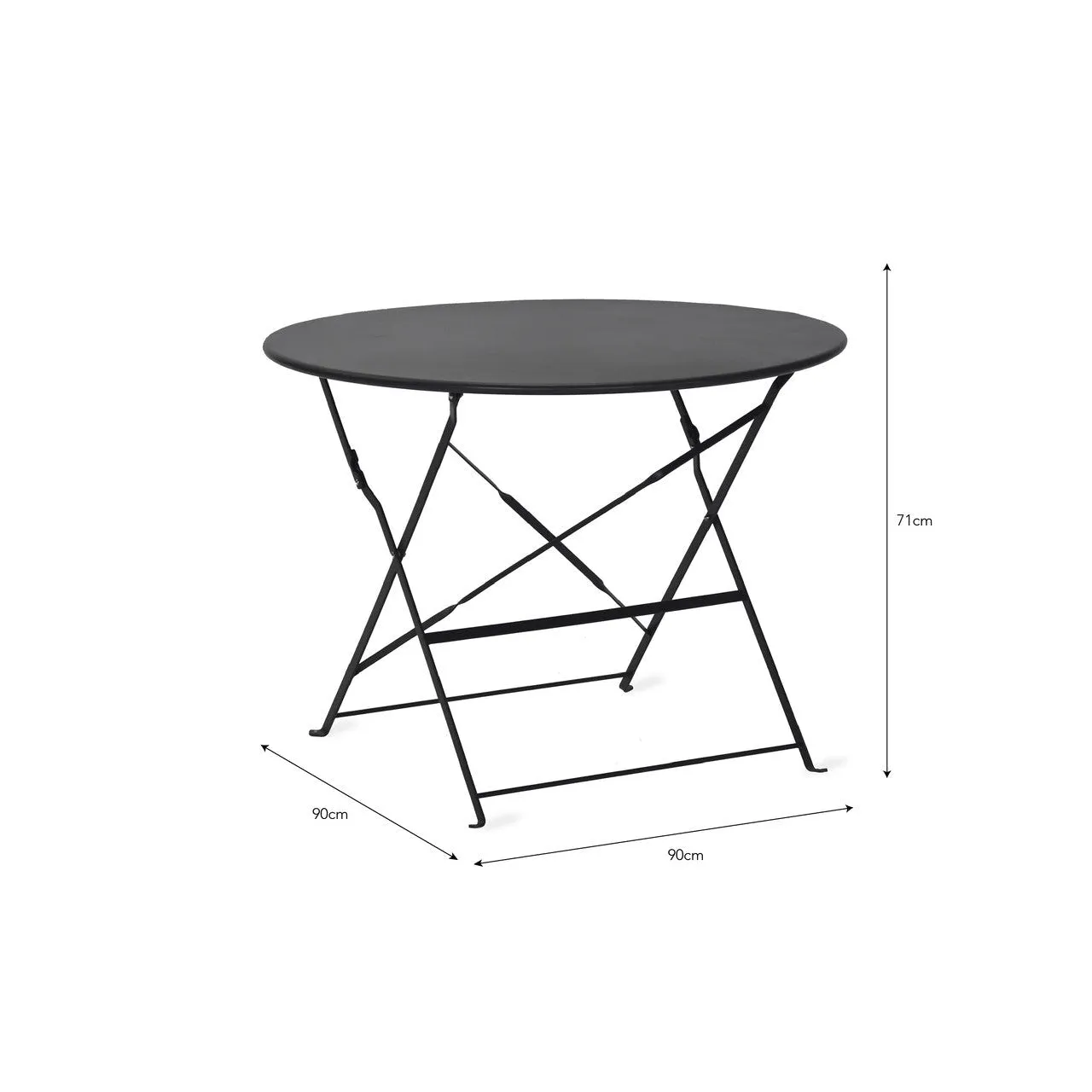 Rive Droite Bistro Table, Large in Carbon