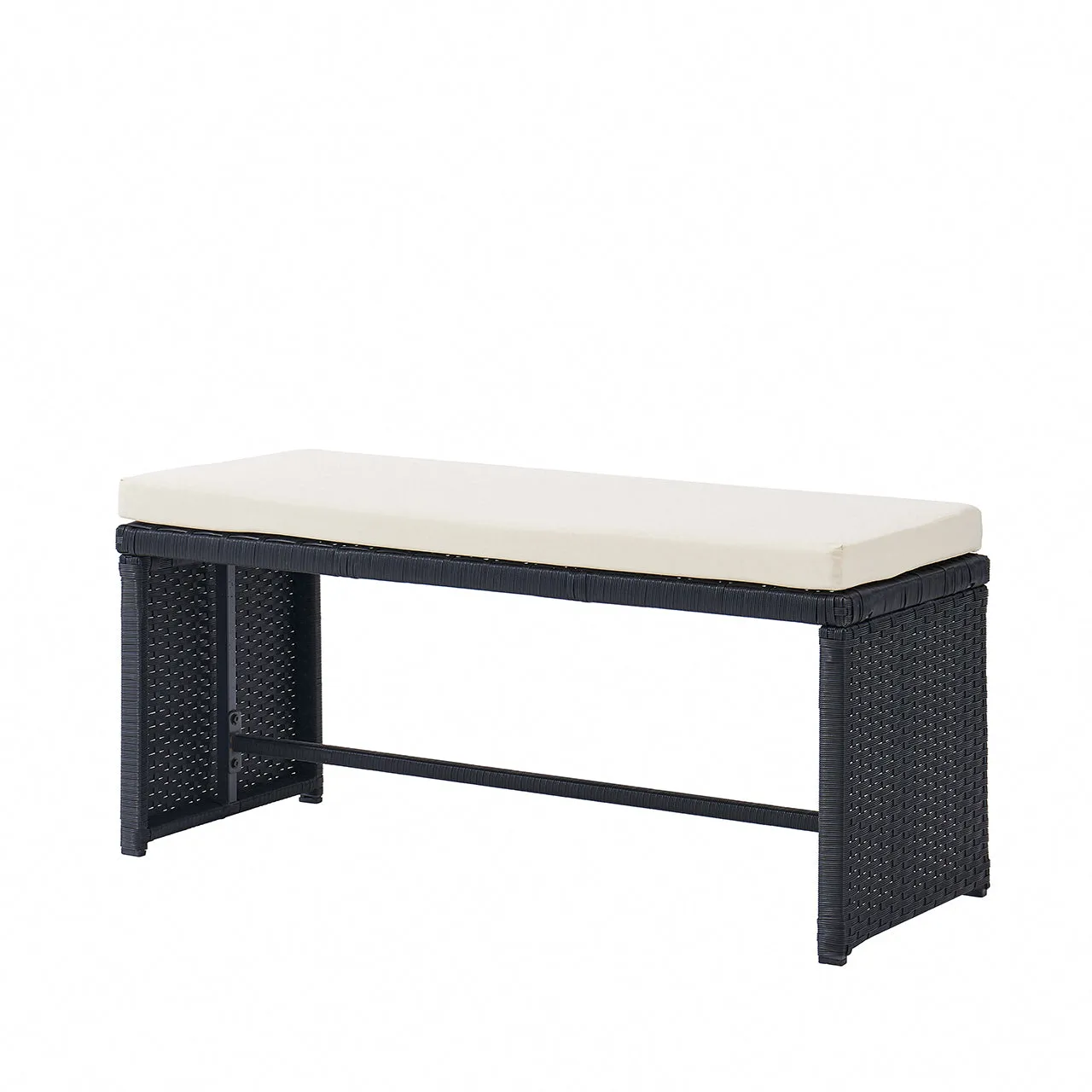 Rosa Garden Lounge Dining Set with Bench, Black