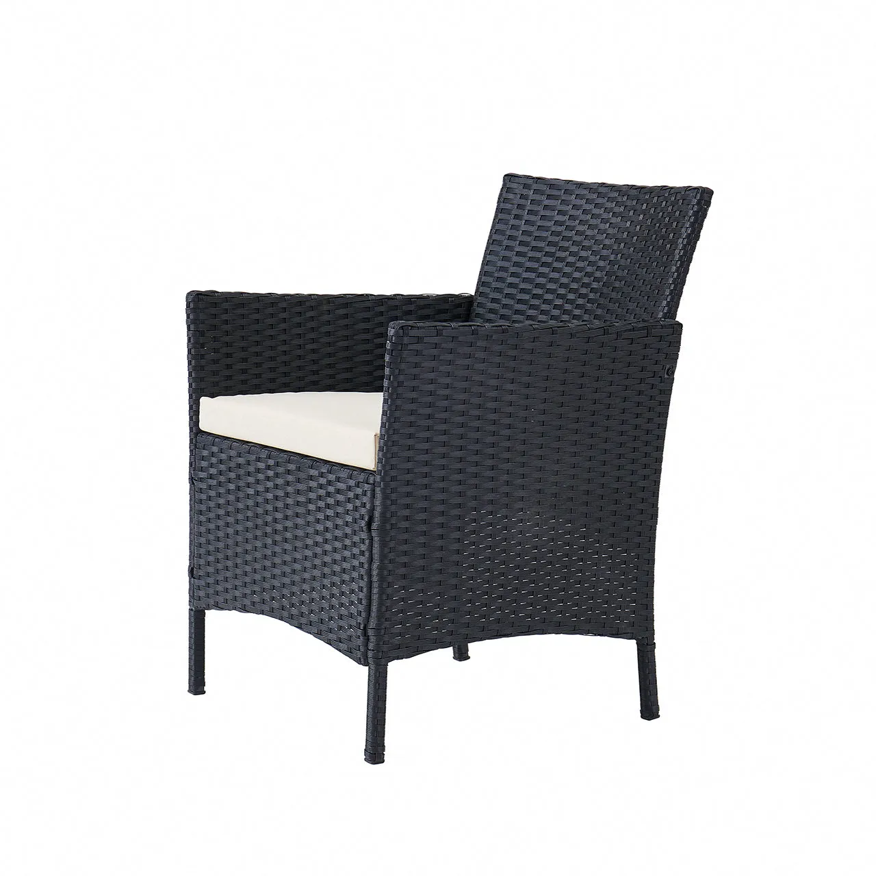 Rosa Garden Lounge Dining Set with Bench, Black