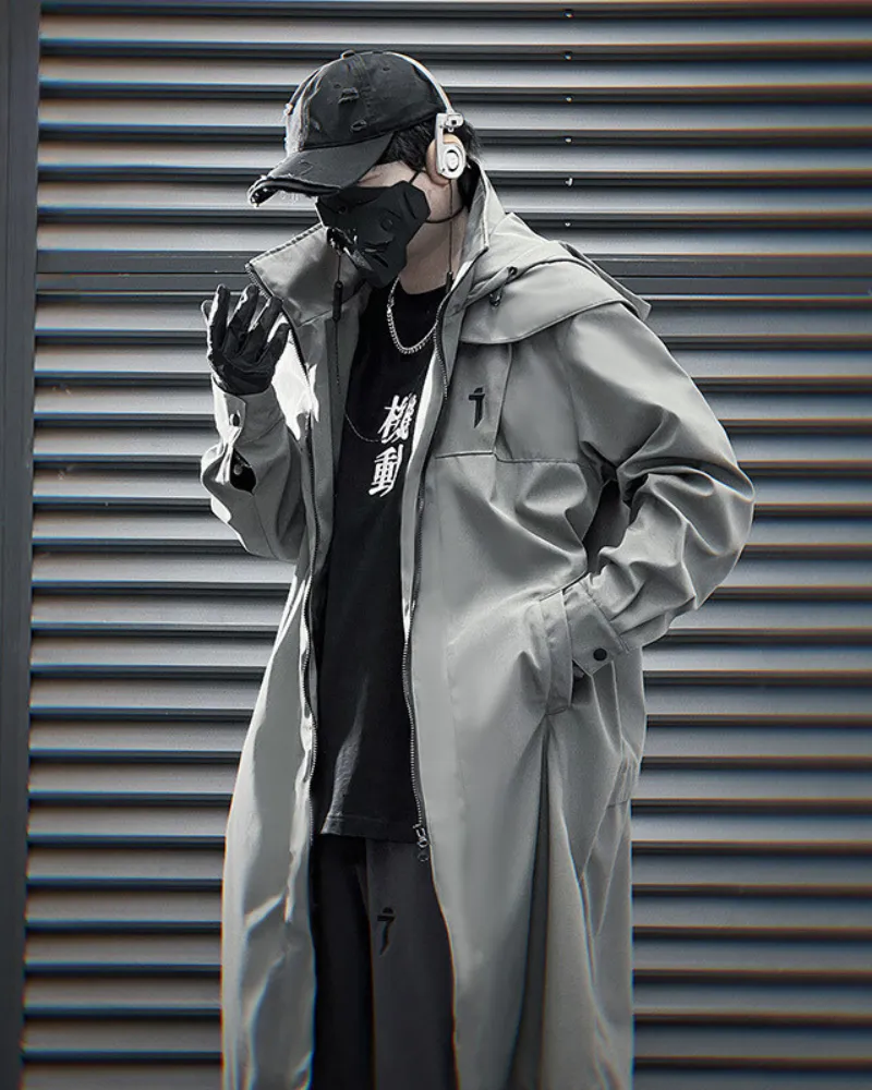 Techwear Functional Double Zipper Long Coat