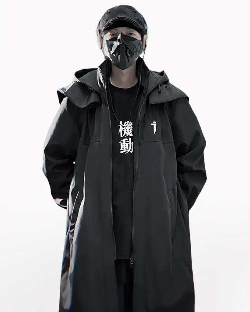 Techwear Functional Double Zipper Long Coat