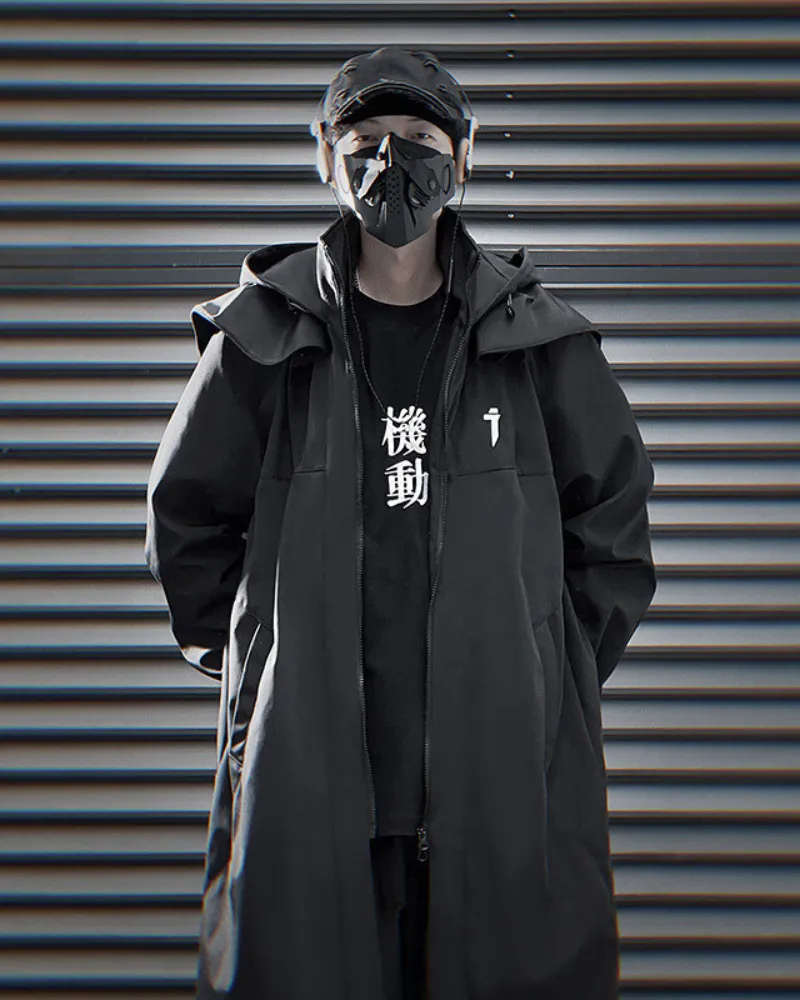 Techwear Functional Double Zipper Long Coat