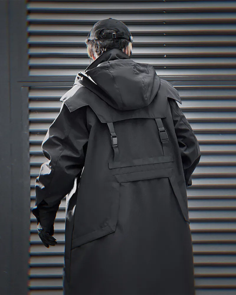 Techwear Functional Double Zipper Long Coat
