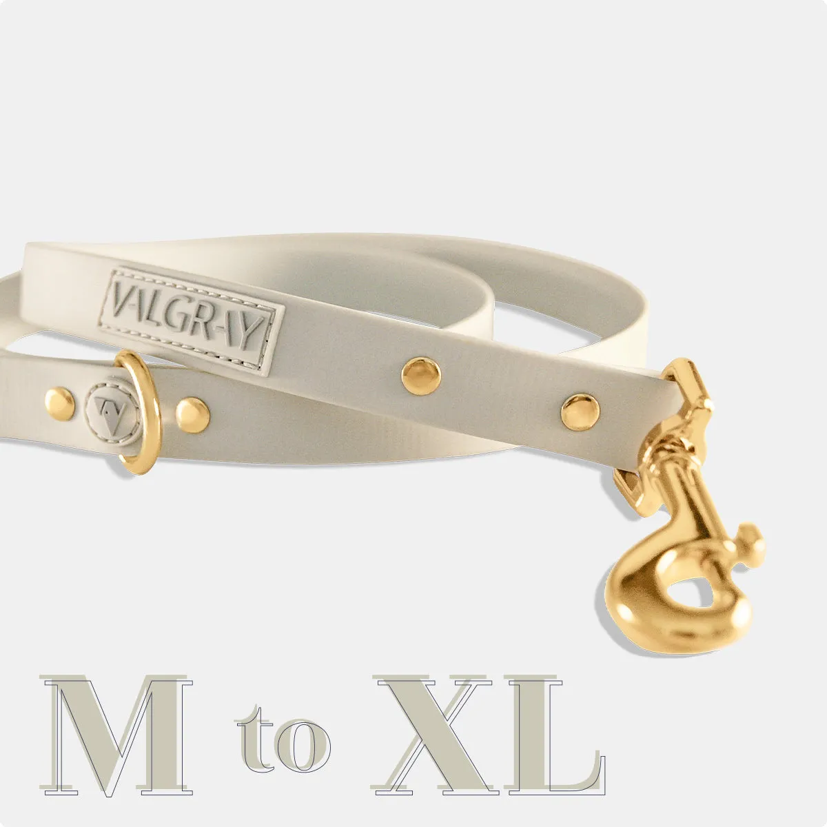 Valgray Splash Proof Dog Leash, Bone & Yellow Gold, Medium to Extra Large