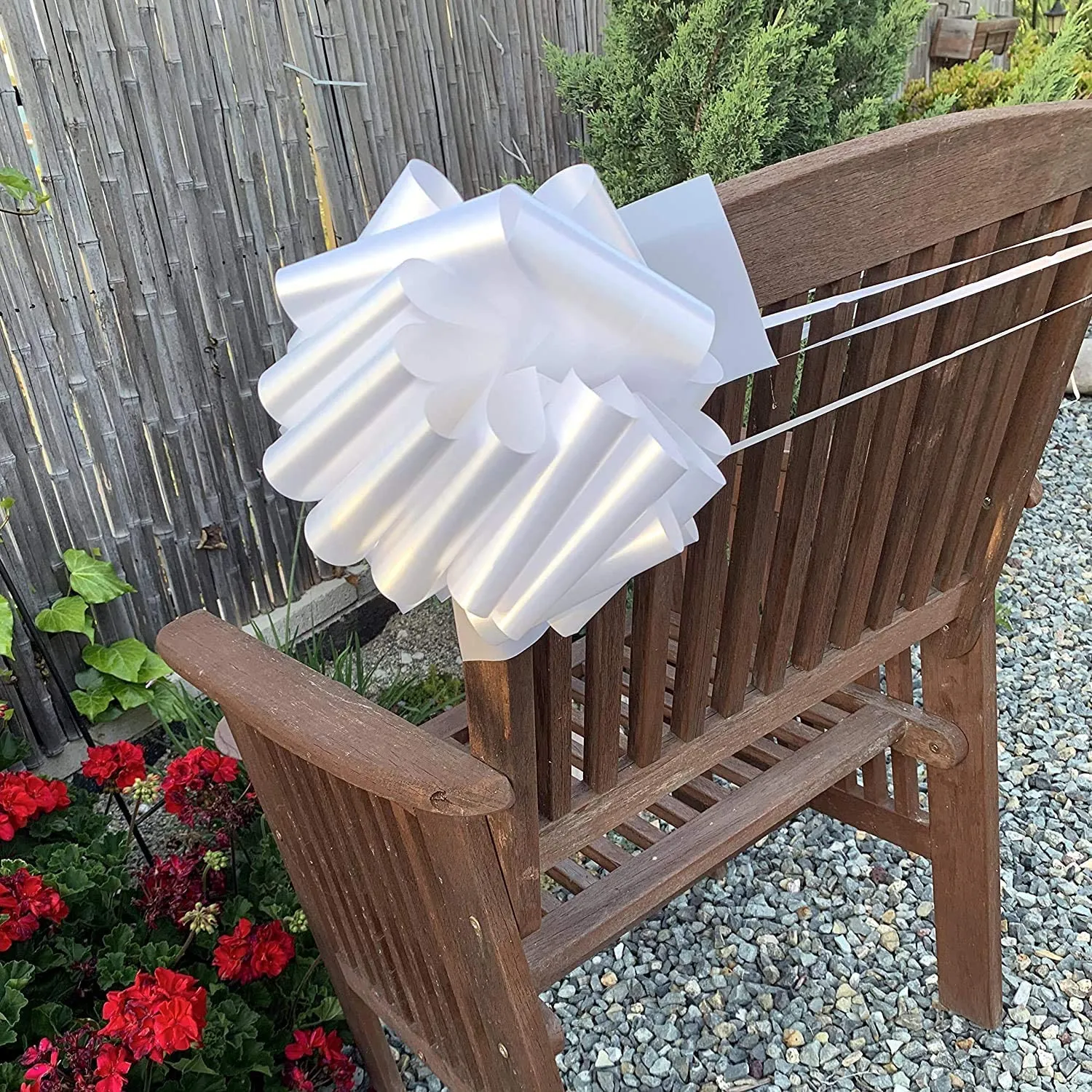 White Wedding Decorations Pull Bows - 8” Wide, Set of 12