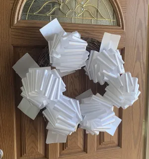 White Wedding Decorations Pull Bows - 8” Wide, Set of 12