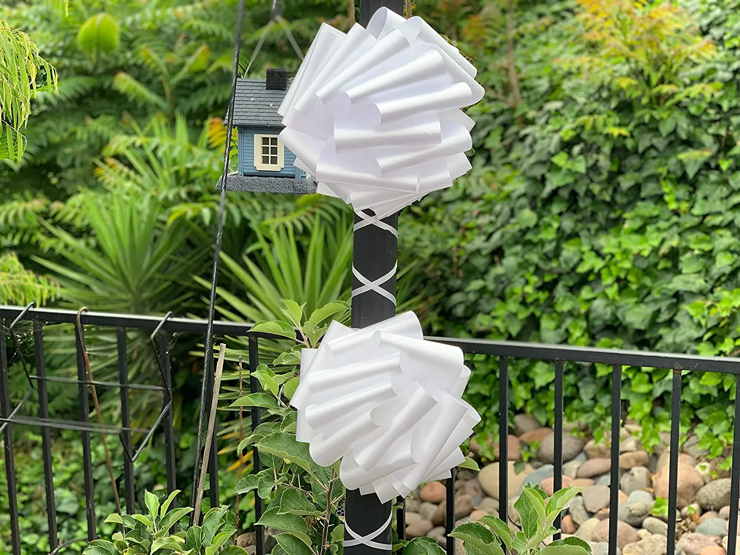 White Wedding Decorations Pull Bows - 8” Wide, Set of 12