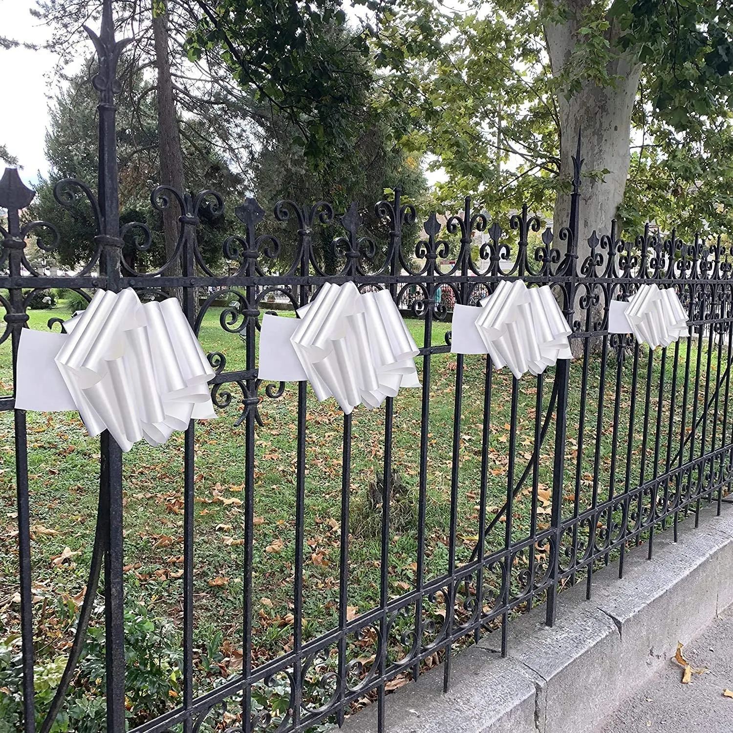 White Wedding Decorations Pull Bows - 8” Wide, Set of 25