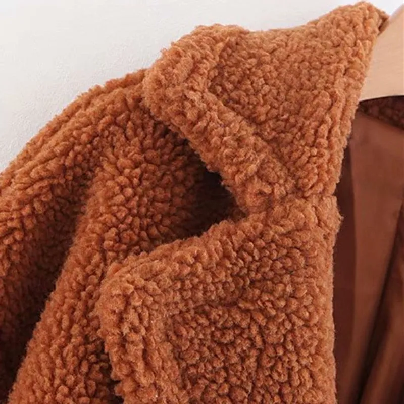 Women Coat Fashion Warm Long Coat Office Ladies