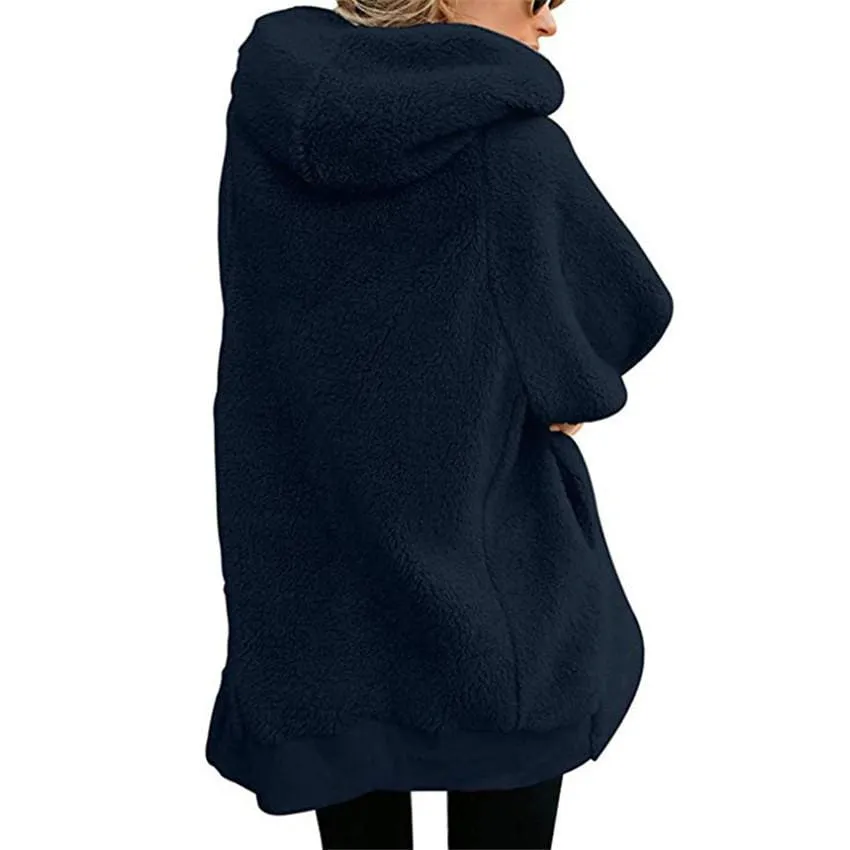 Women's Jackets Cardigans Ladies Warm Jumper Fleece Faux Fur Coat