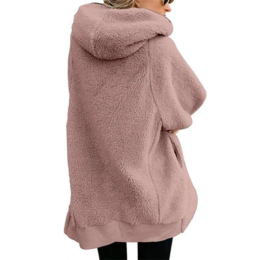 Women's Jackets Cardigans Ladies Warm Jumper Fleece Faux Fur Coat