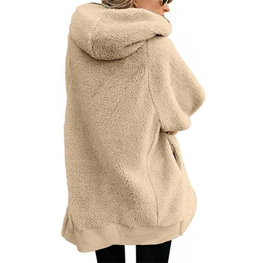 Women's Jackets Cardigans Ladies Warm Jumper Fleece Faux Fur Coat