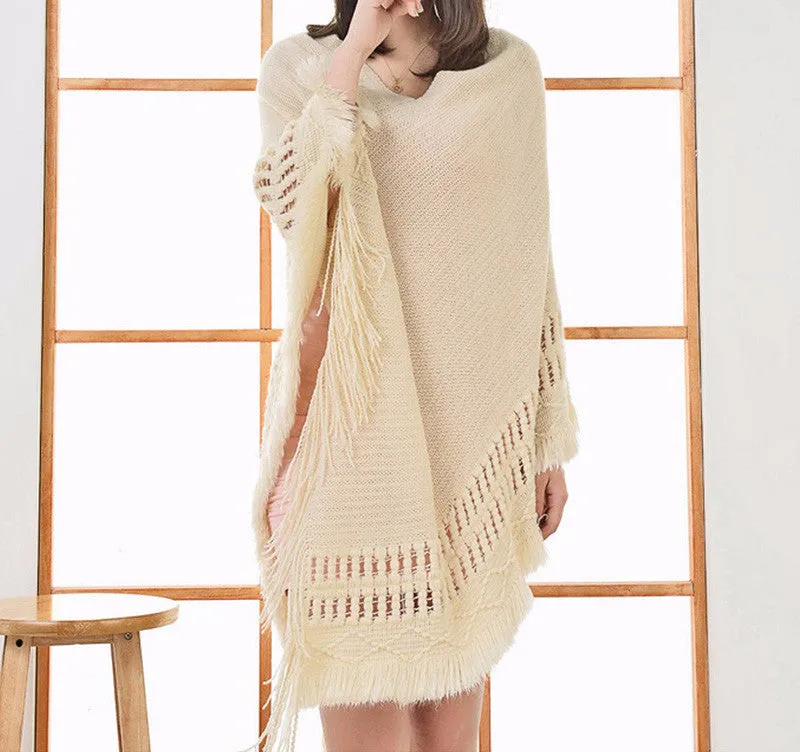 Women's Knitted Fall-Winter Poncho