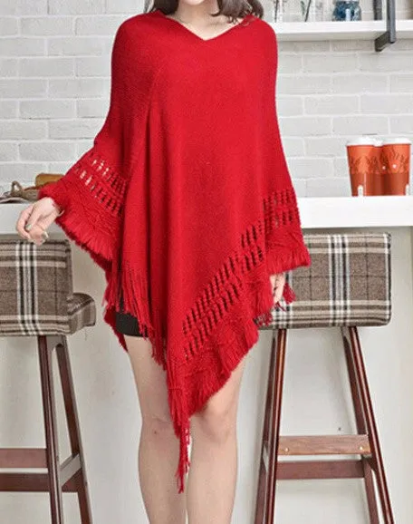 Women's Knitted Fall-Winter Poncho