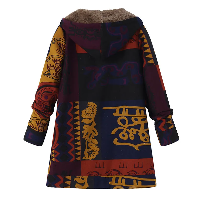 Women's Winter Casual O-Neck Hooded Coat With Faux Fur