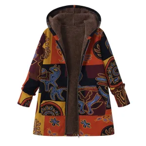 Women's Winter Casual O-Neck Hooded Coat With Faux Fur