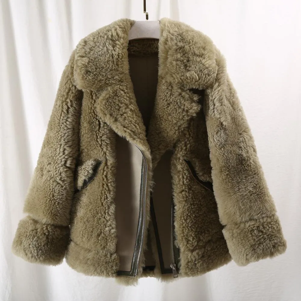 Women's Winter Casual Thick Short Coat With Wool