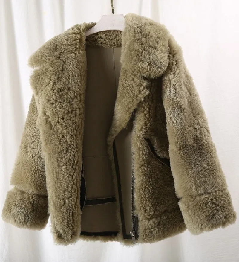 Women's Winter Casual Thick Short Coat With Wool