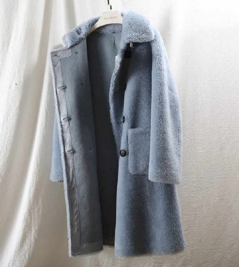 Women's Winter Long Slim Thick Wool Coat