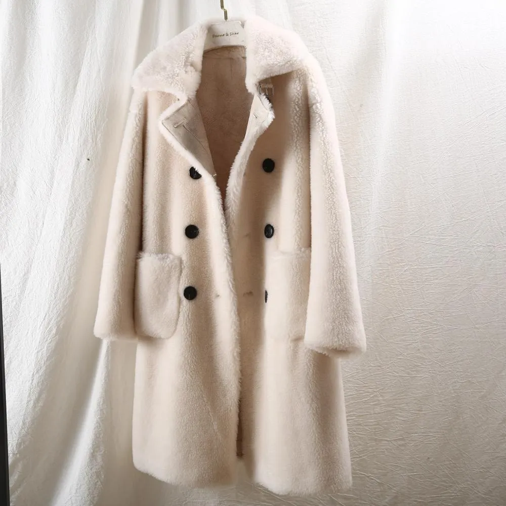 Women's Winter Long Slim Thick Wool Coat