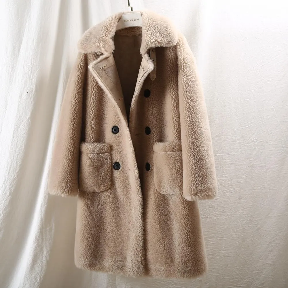 Women's Winter Long Slim Thick Wool Coat