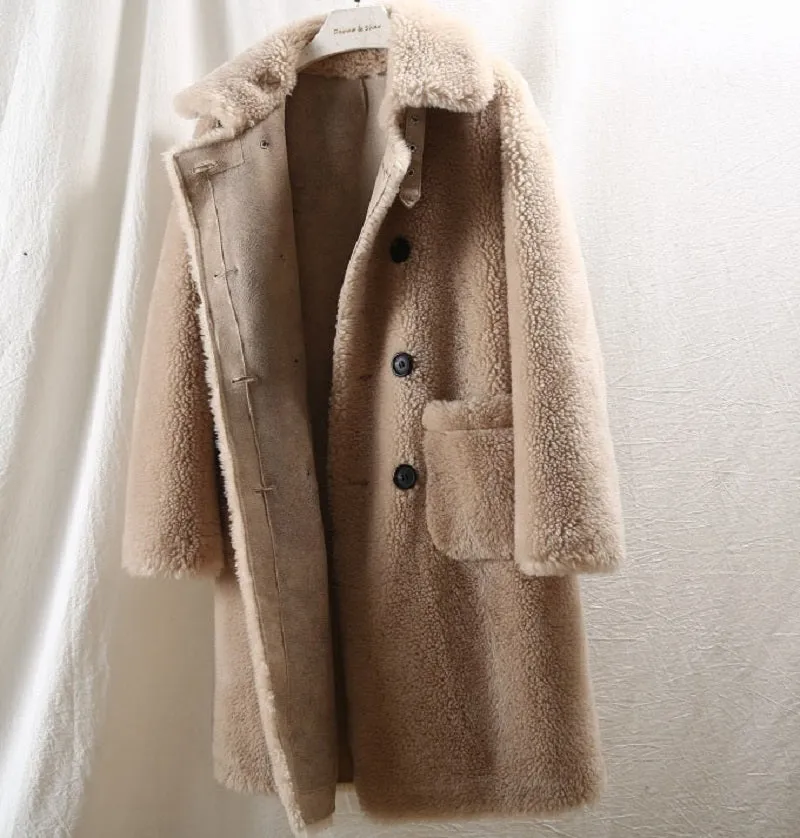 Women's Winter Long Slim Thick Wool Coat