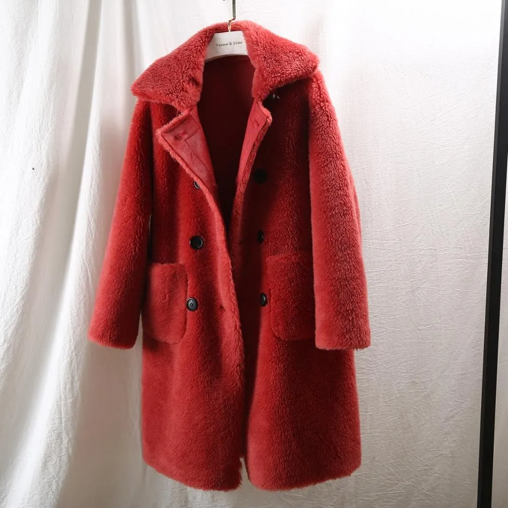 Women's Winter Long Slim Thick Wool Coat