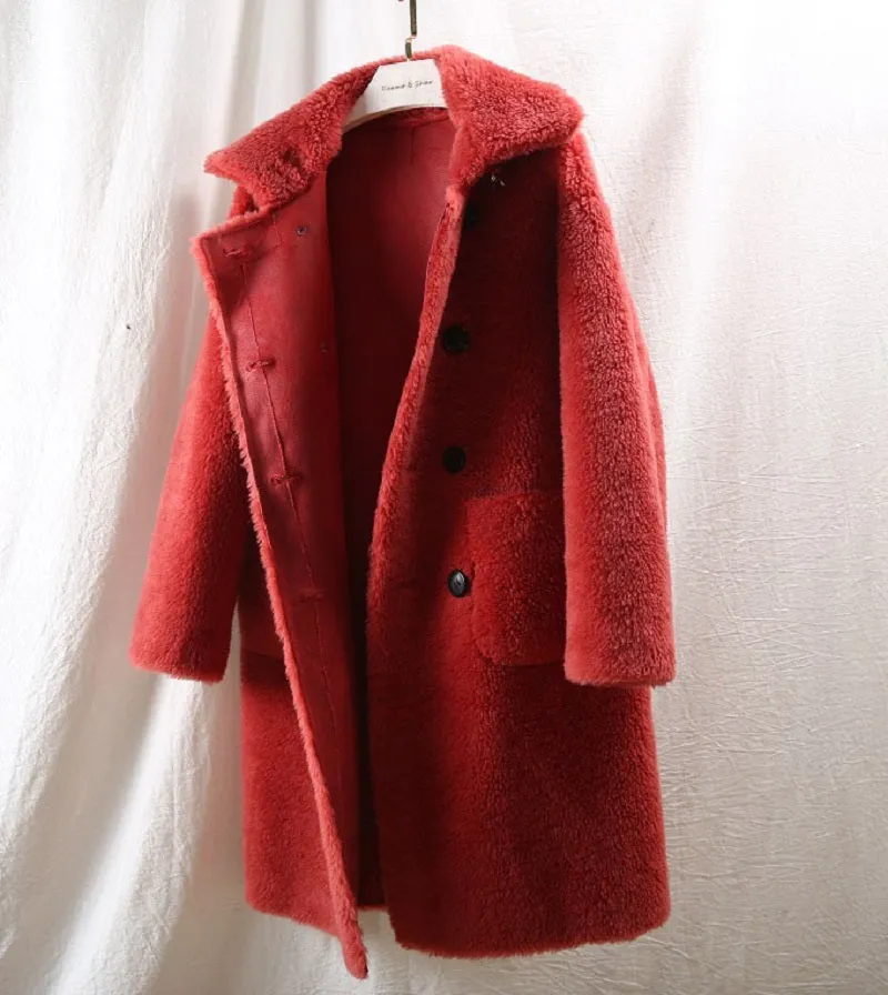 Women's Winter Long Slim Thick Wool Coat