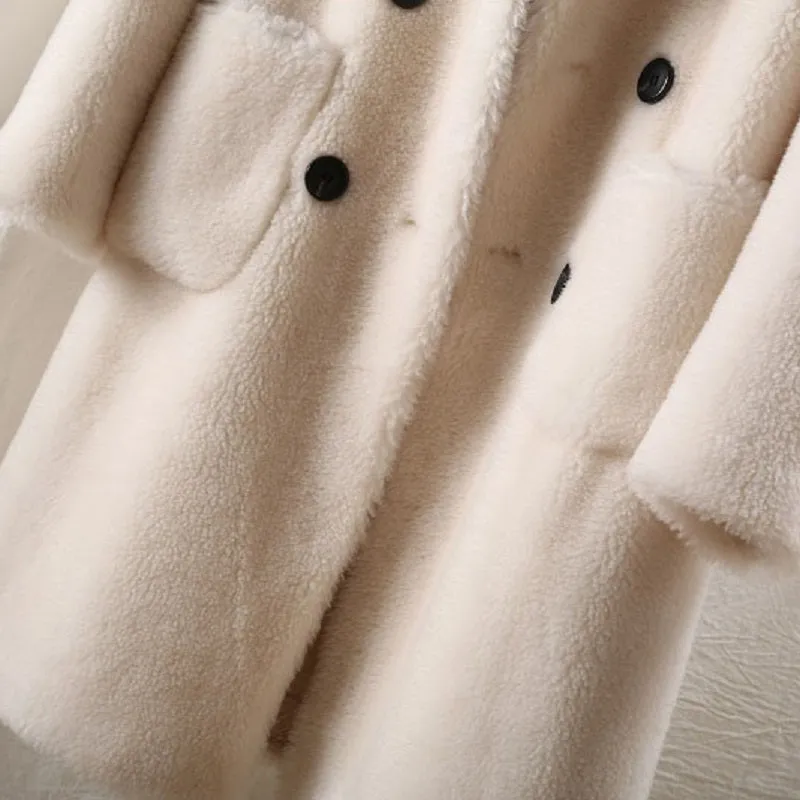 Women's Winter Long Slim Thick Wool Coat