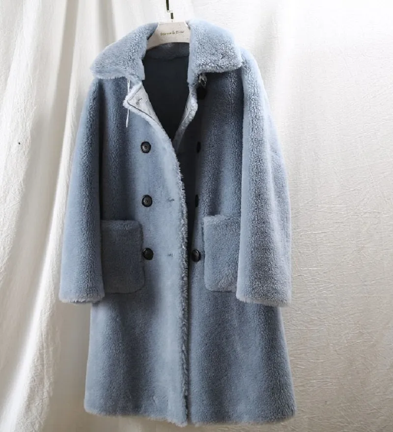 Women's Winter Long Slim Thick Wool Coat