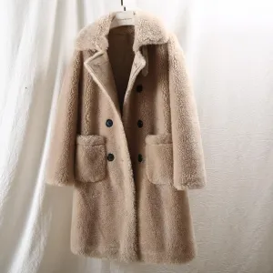Women's Winter Long Slim Thick Wool Coat