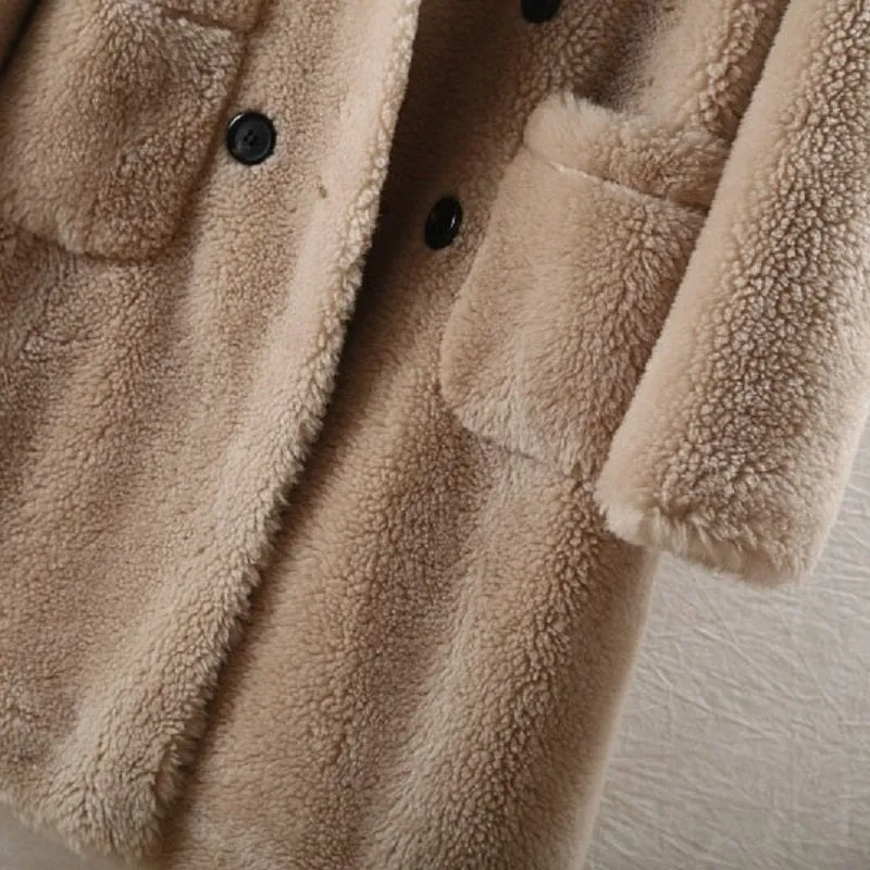 Women's Winter Long Slim Thick Wool Coat