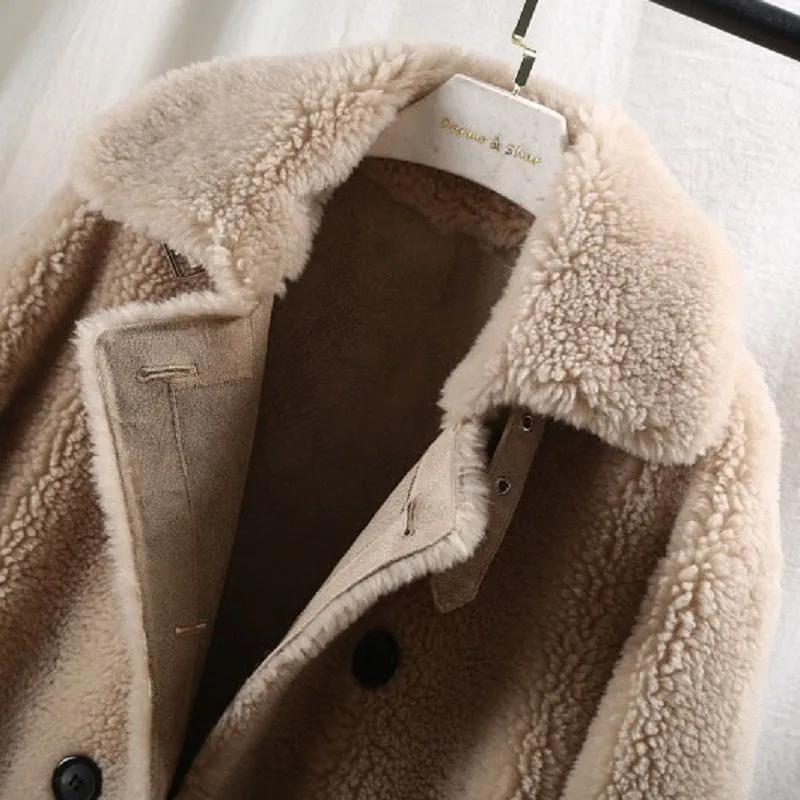 Women's Winter Long Slim Thick Wool Coat